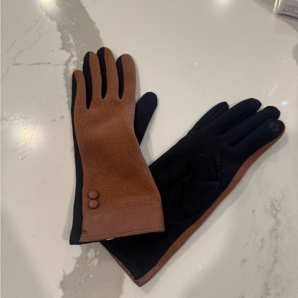 Stylish Black and Brown Gloves - Picture 4 of 6